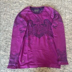 Athleta Purple Graphic Long Sleeve Sweatshirt